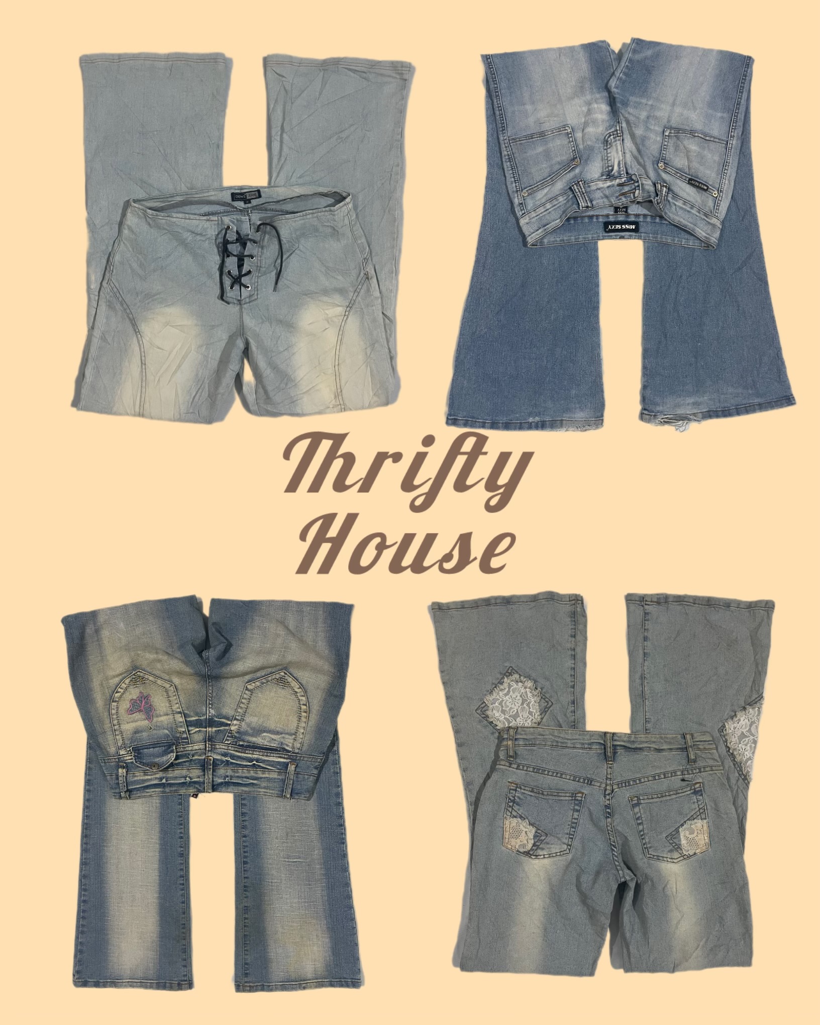 The Denim Glow-Up Y2k Flared Jeans(TH/189)