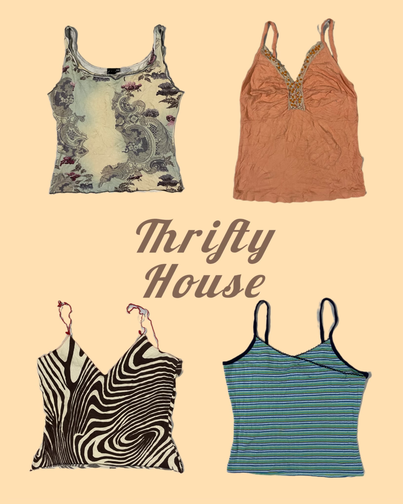 Vintage Y2K Cami Tops(TH/192)