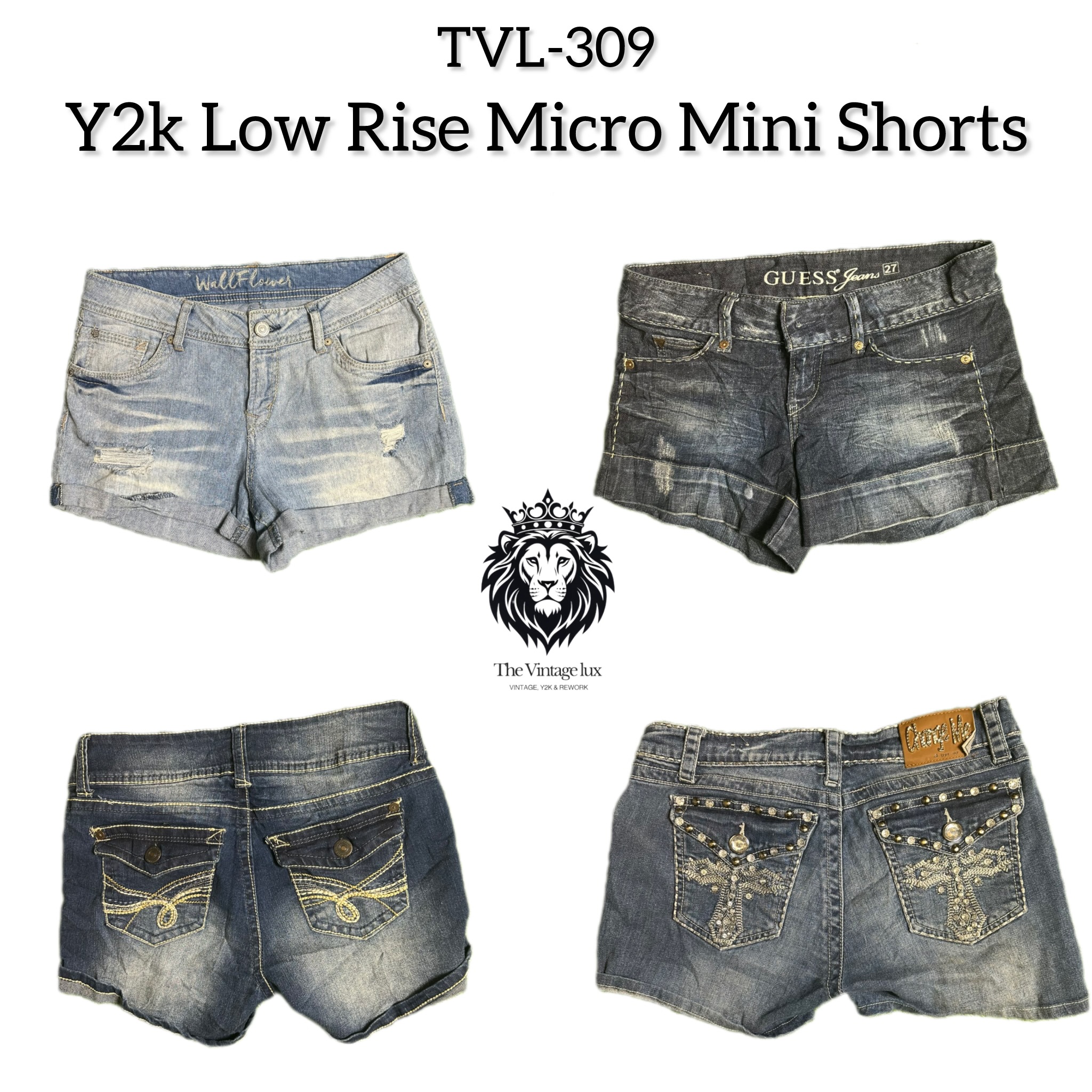 Y2K Low Rise Micro Mini Shorts (TVL-309)