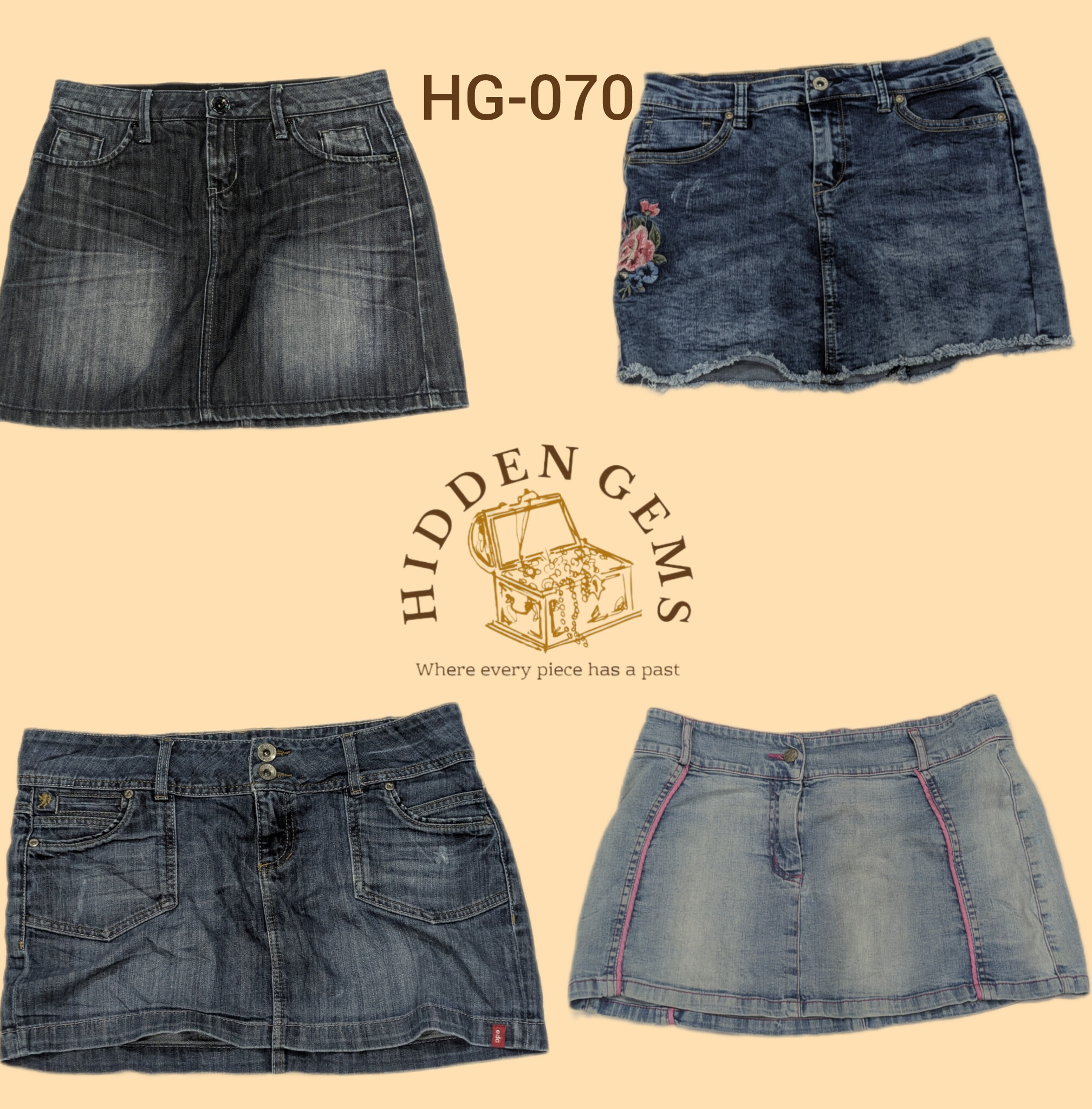 Y2K Unique mini denim skirts (HG-070)