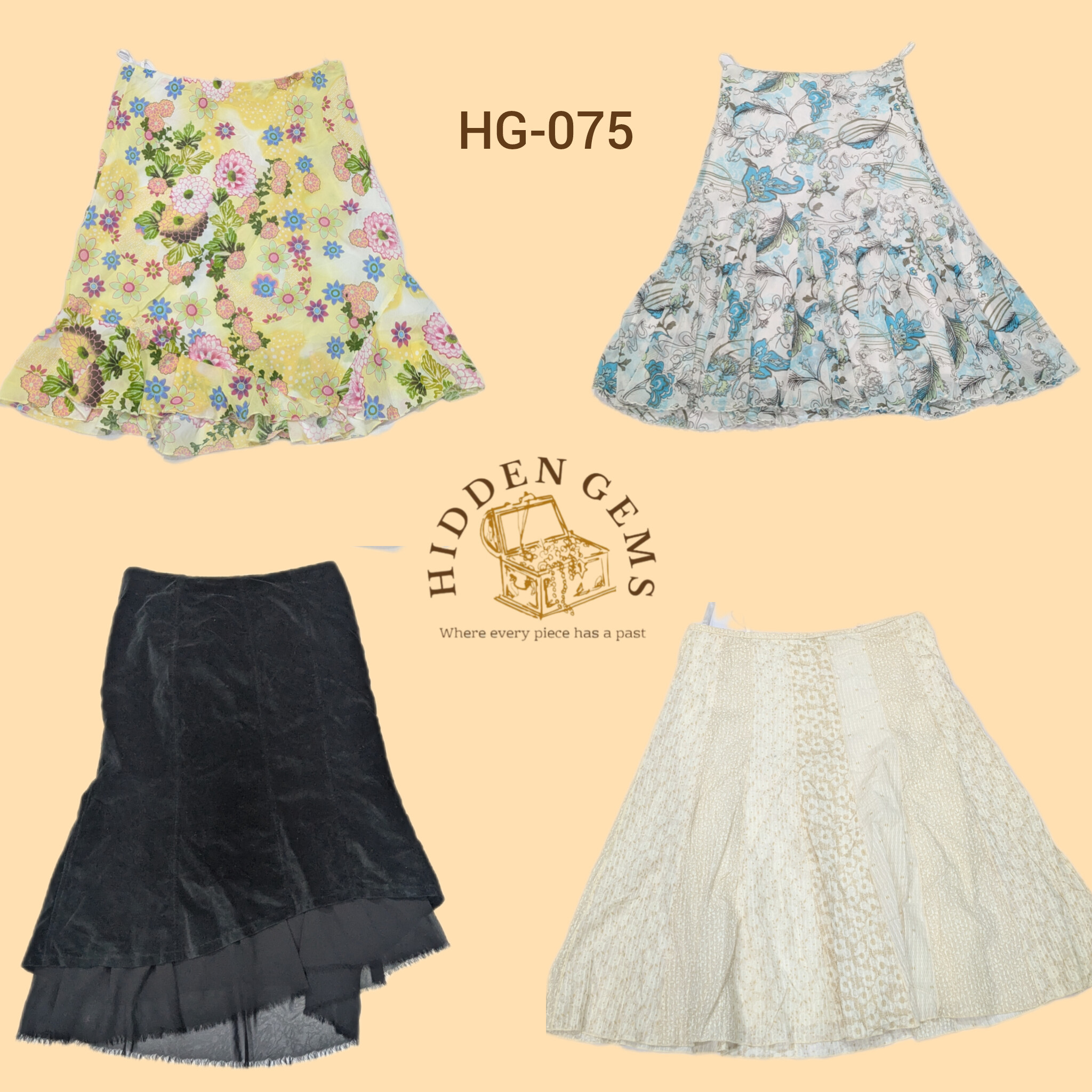 Y2K floral midi skirts (HG-075)