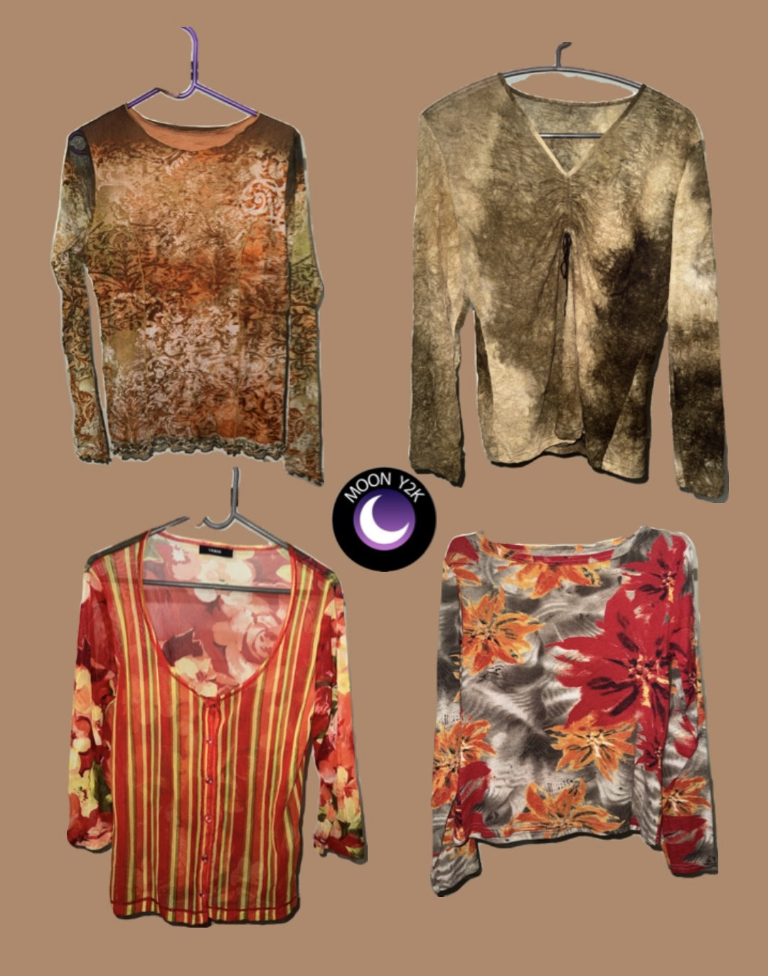 Y2k Burnt Core Magliette a maniche lunghe in rete ..