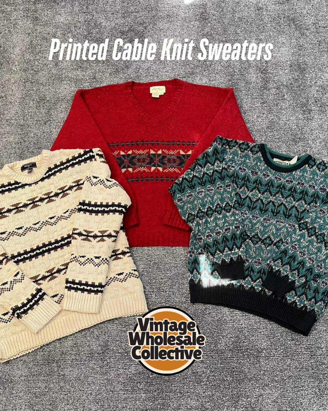 Printed Cable Knit Sweaters - (08/02)