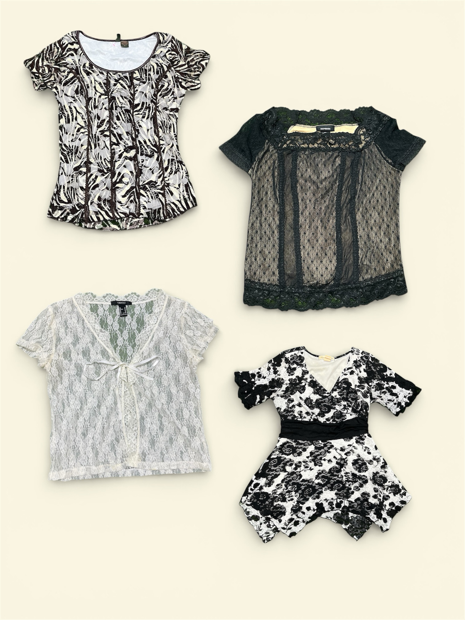 Yv219 Preloved Bluse mit langen Ärmeln 8P