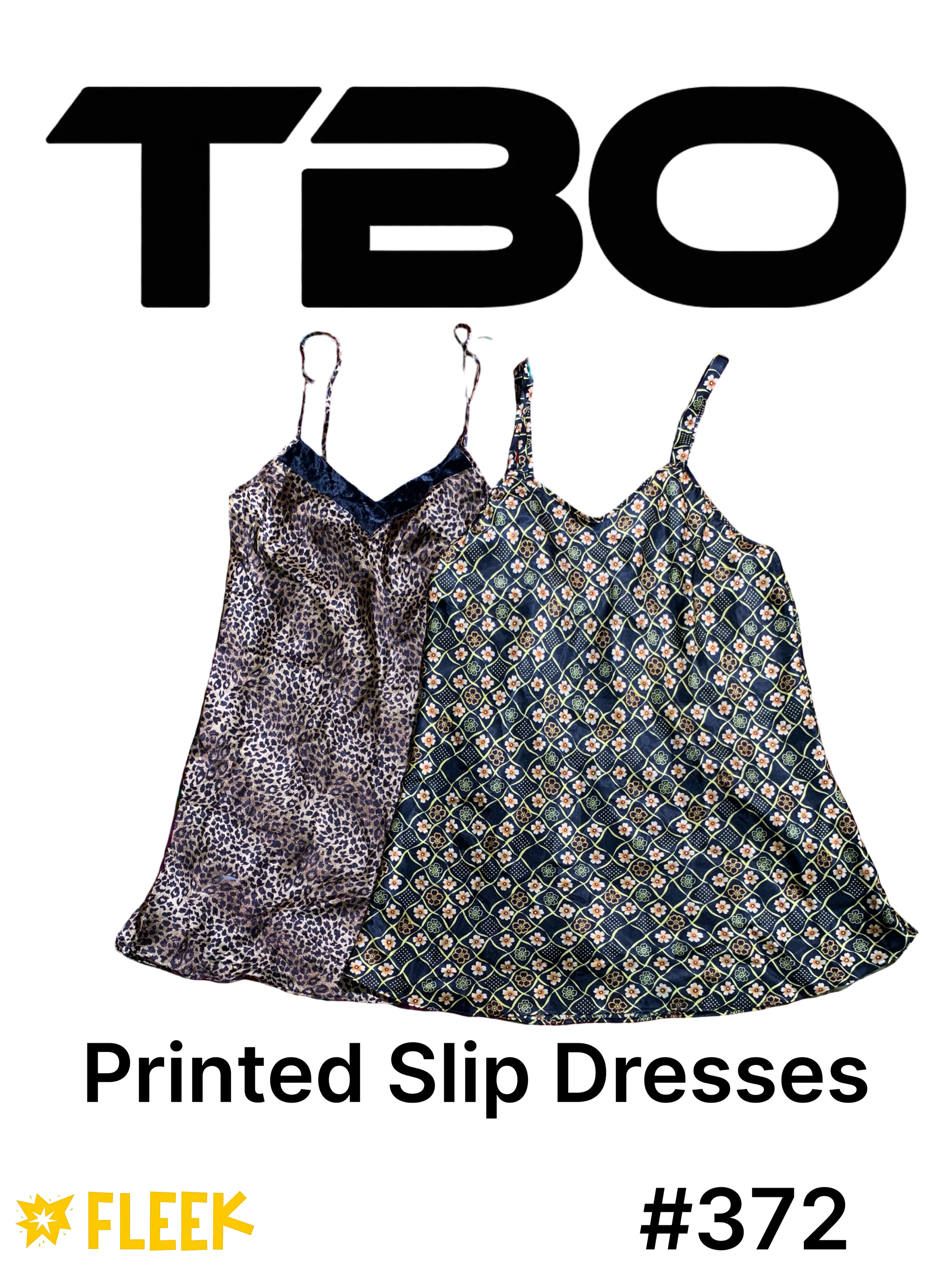 Printed Slip Dresses    #372