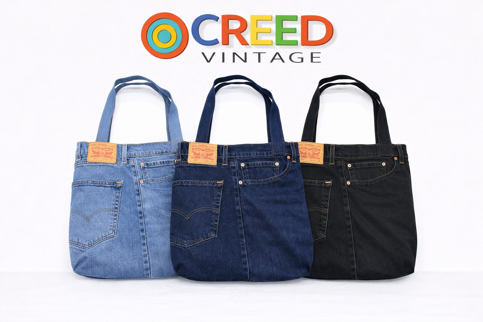 CR1272 Sac fourre-tout en denim upcyclé