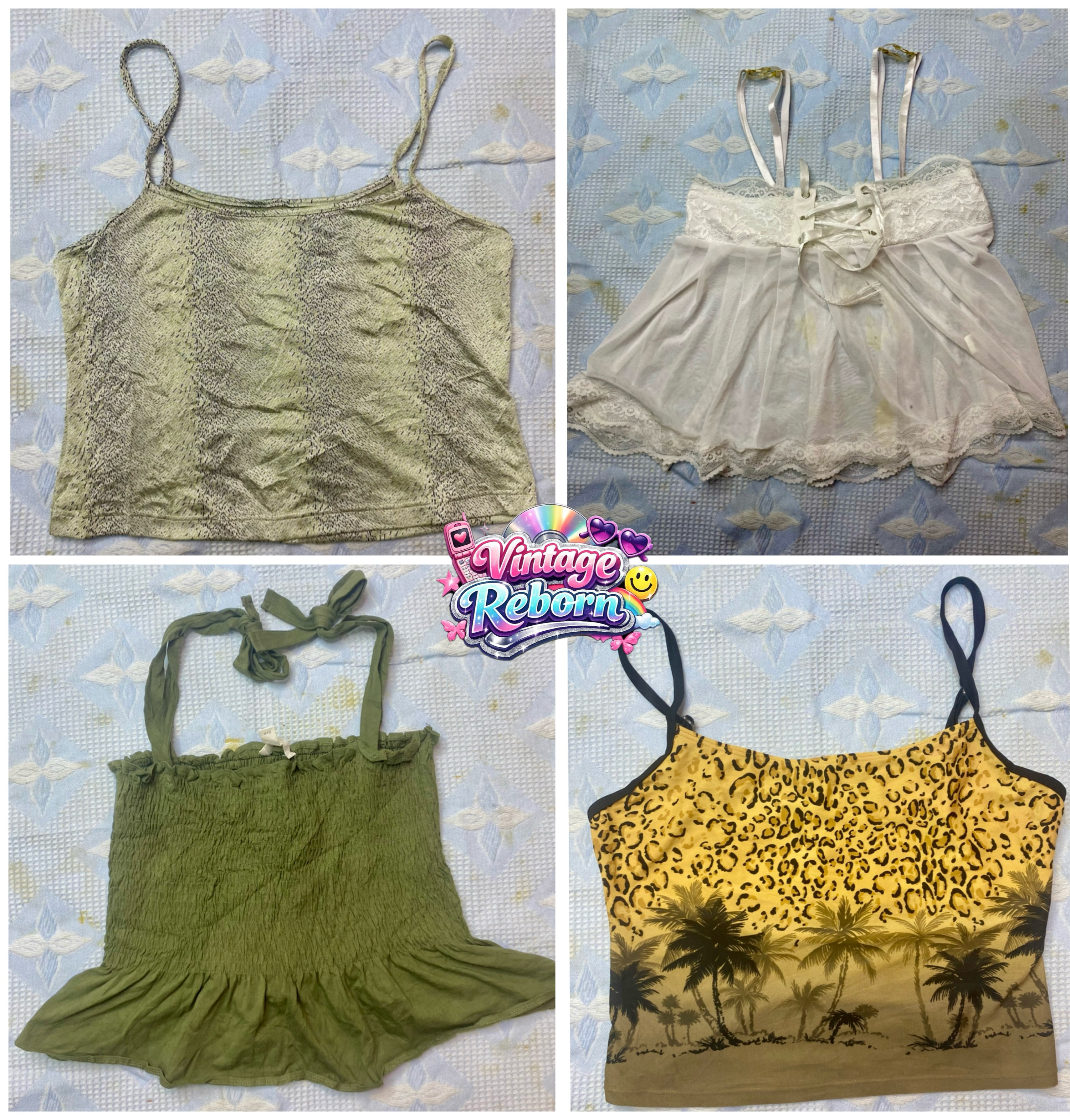 Y2K Vintage Cami & Halter Top Bundle (VR-219)