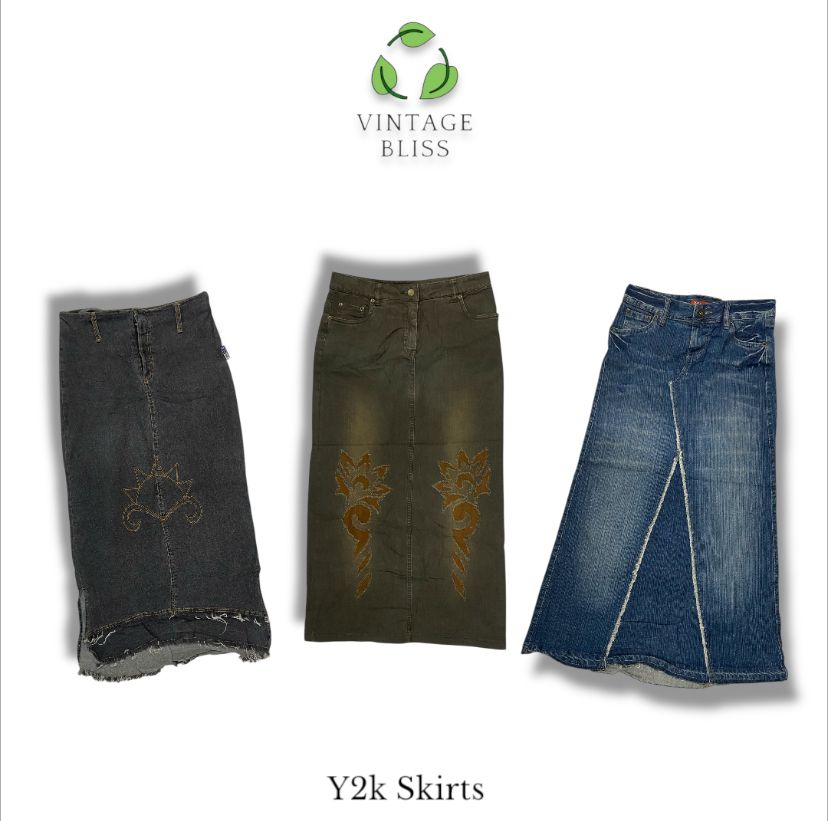 Y2K Denim Long Skirts