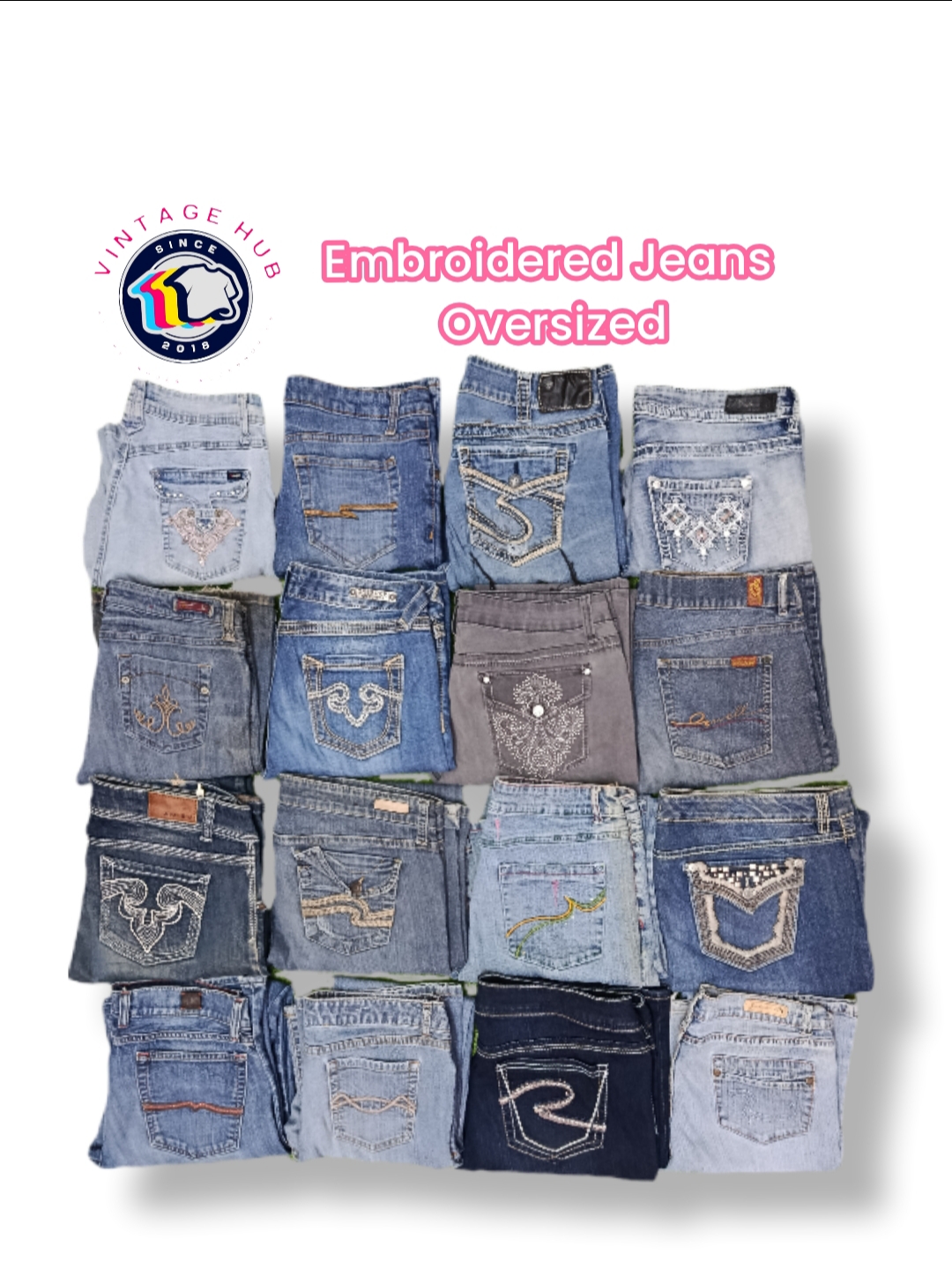 Embroidered Jeans - Oversized